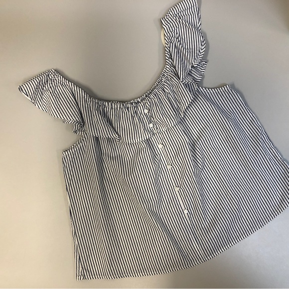 Live 4 Truth Off the Shoulder Sleeveless Ruffled Cropped Cotton Top, Sz L - Picture 6 of 9